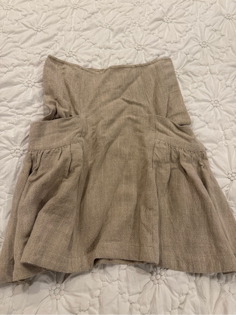 Free People Linen Blend Strapless Peplum Tube Top | Oatmeal | Style OB2217990